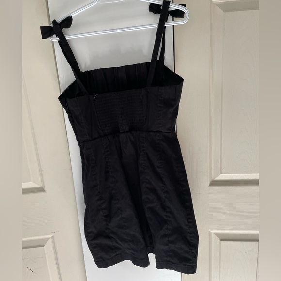 Anthropologie  Black Mini Dress with Bow Straps size medium - Picture 3 of 7